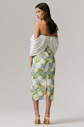 Entitled | Cream Floral Lace Bardot Midi Dress